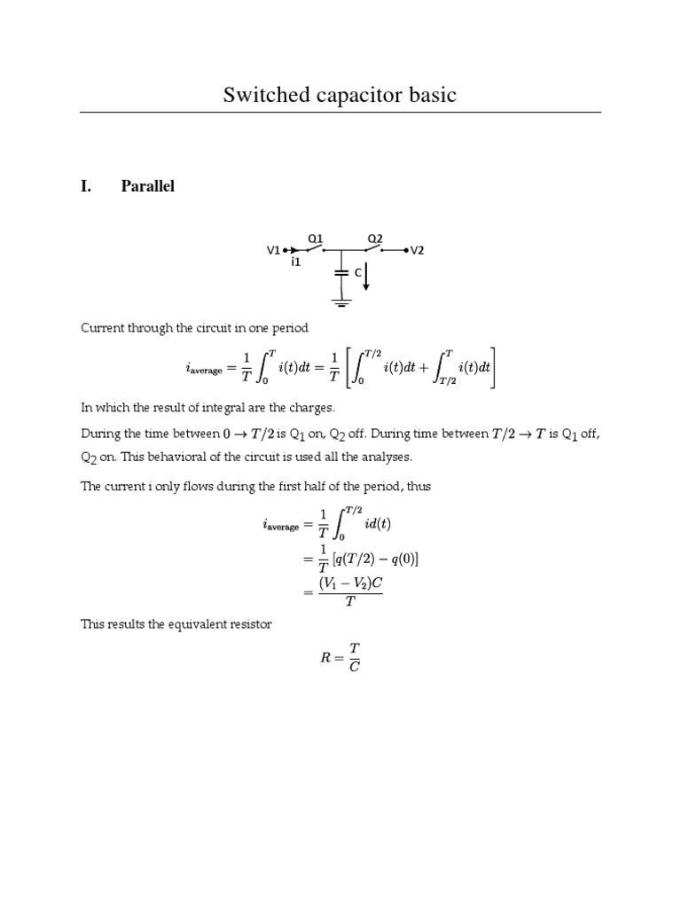 Switched Capacitor Circuit Analysis | PDF