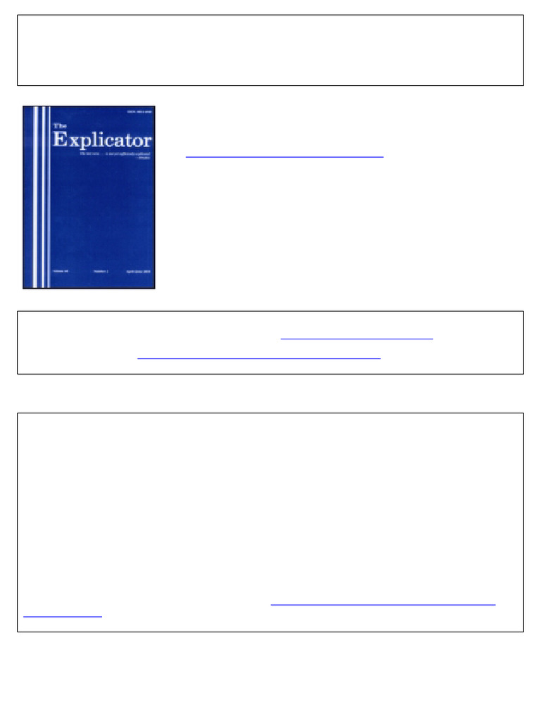 [the Explicator 2013-Jan Vol. 71 Iss. 1] Baker, Oliver R. - The ...