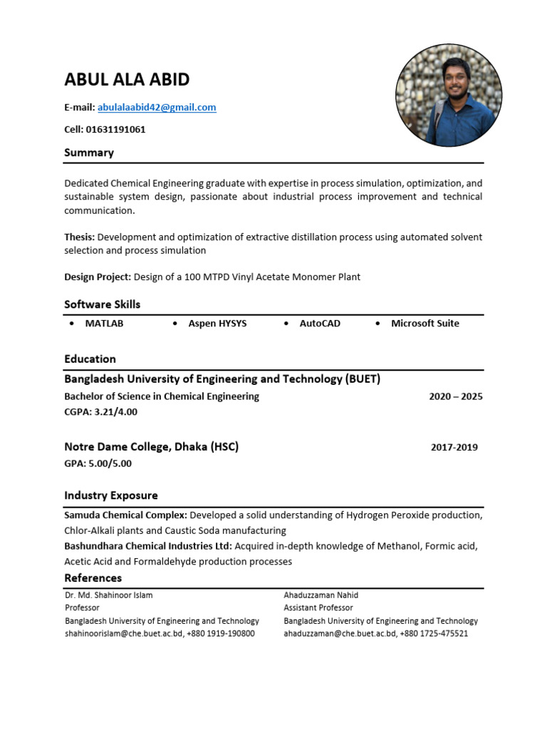 Chemical Engineering Graduate Profile | PDF
