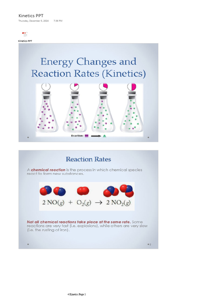 4 Kinetics | PDF