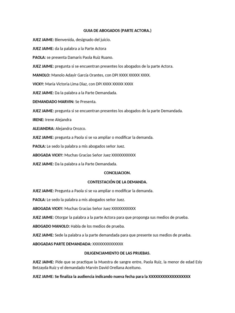 Proceso Judicial: Parte Actora y Demandada | PDF