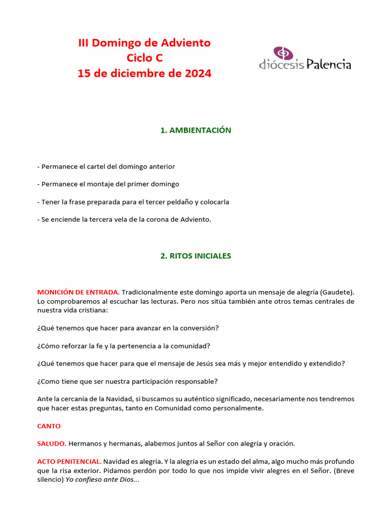 III Domingo de Adviento: Alegría y Conversión | PDF | Adviento | Juan ...