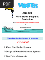 Water Distribution System Design Overview | PDF | Pump | Water