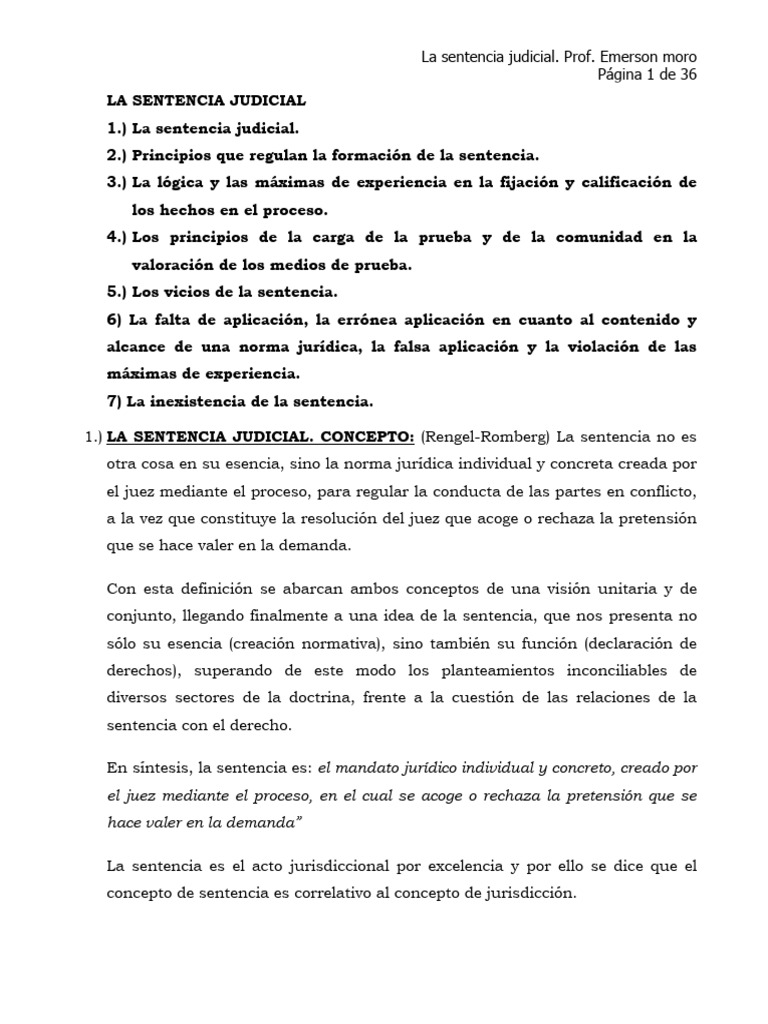 Principios y vicios de la sentencia judicial | PDF | Evidencia (ley ...
