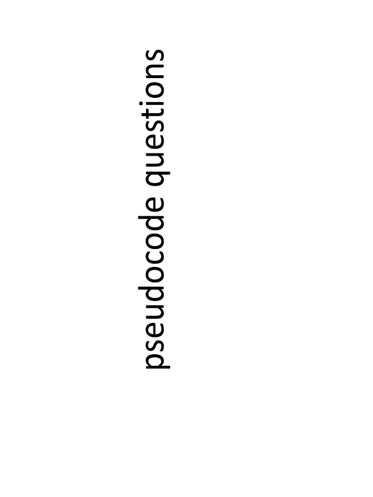 Pseudo Code | PDF