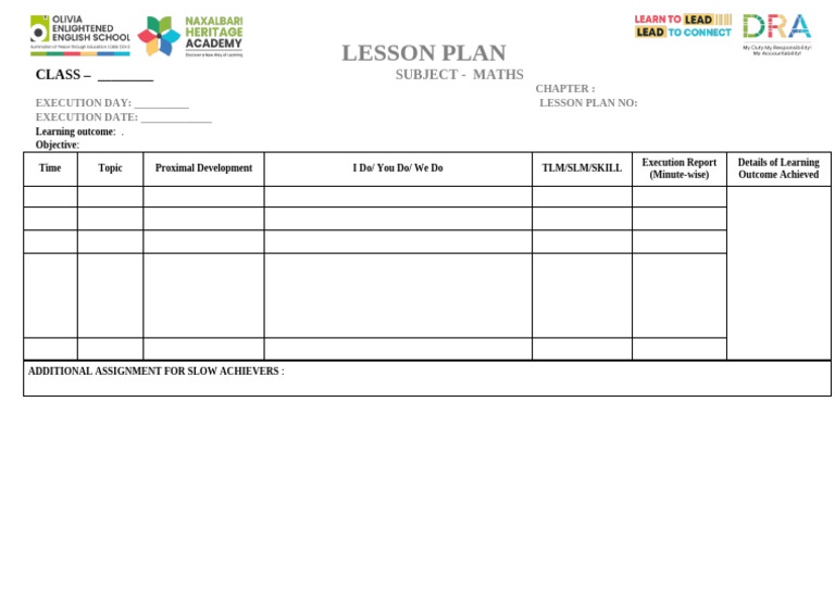 Math Lesson Plan Template | PDF