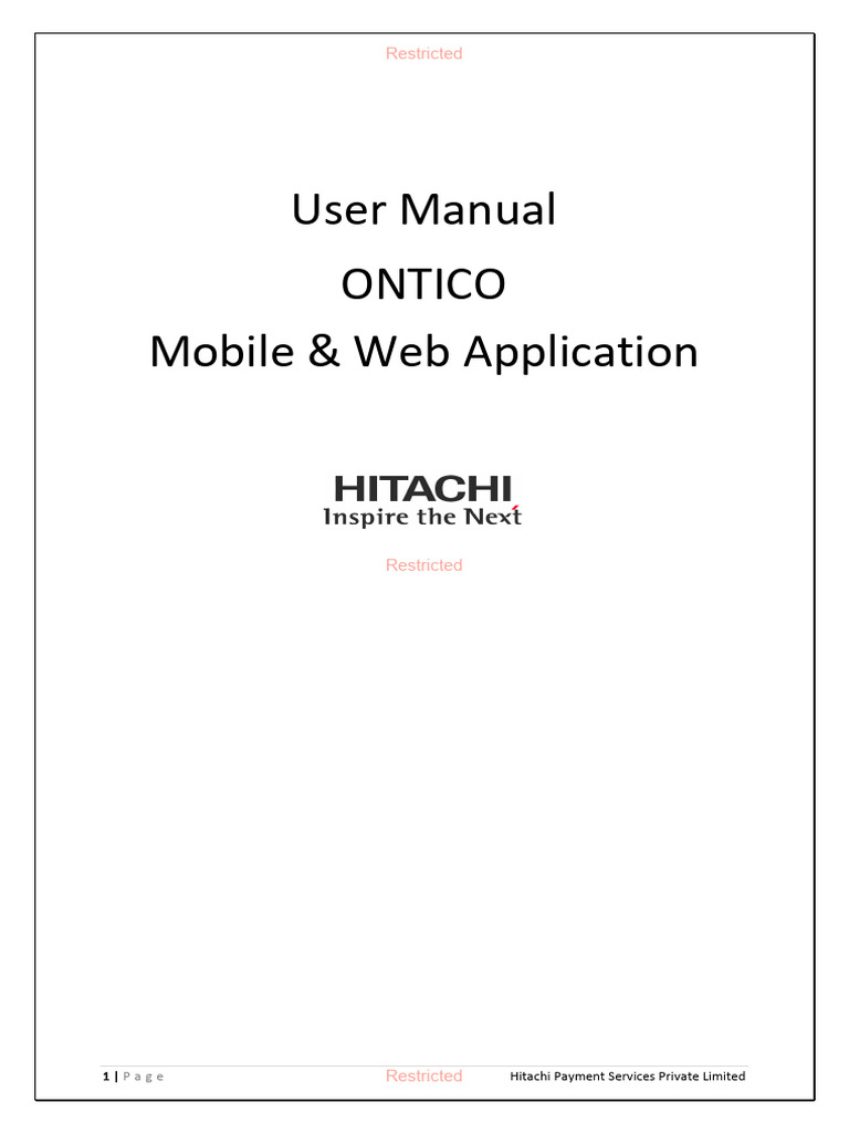 ONTICO User Manual for Mobile App | PDF | Password | Mobile App
