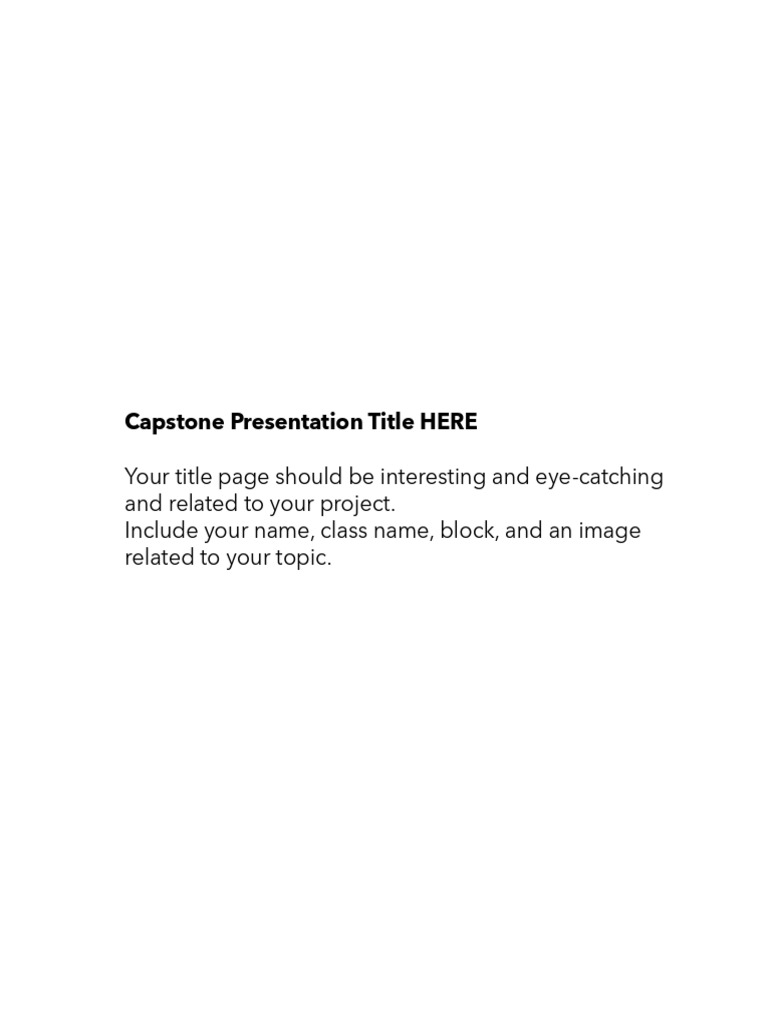 Capstone Project Presentation Guide | PDF