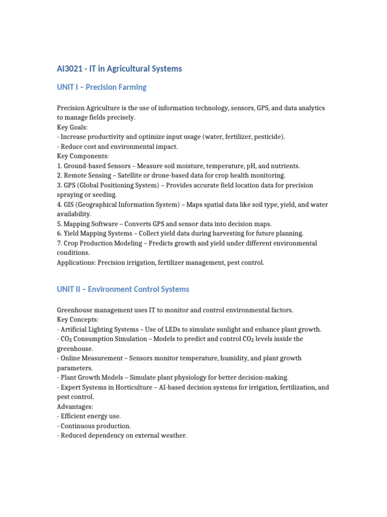 Precision Farming and IT in Agriculture | PDF | Agriculture | Natural ...