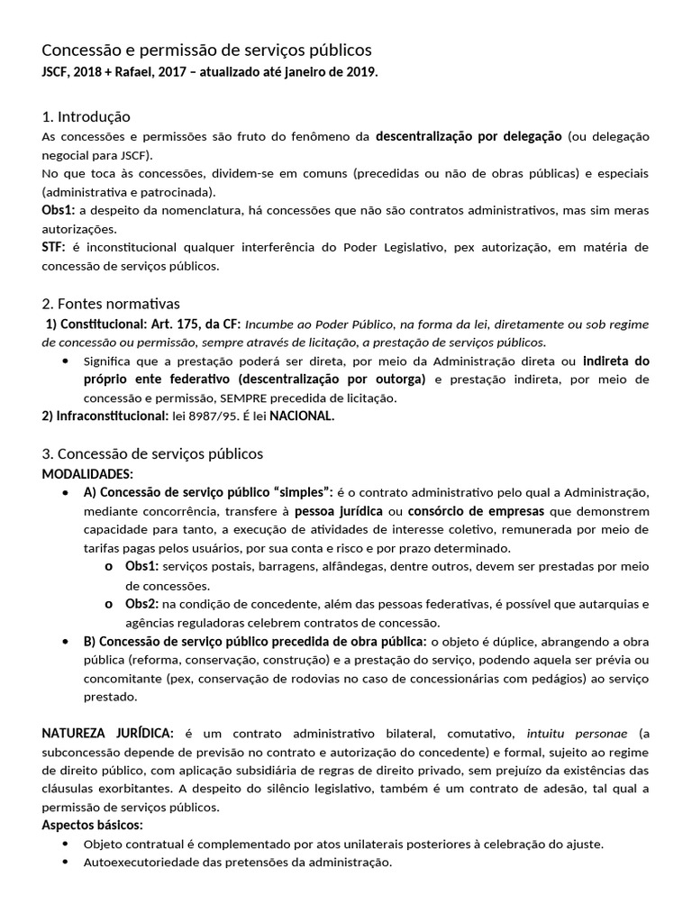 Concessão de Serviços Públicos: Aspectos Legais | PDF | Serviços ...