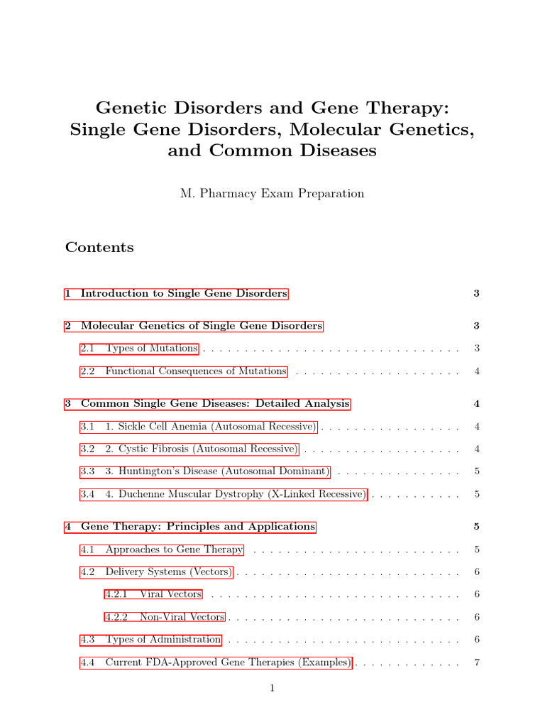 Gene Therapy for Single Gene Disorders | PDF | Genetic Disorder | Gene ...