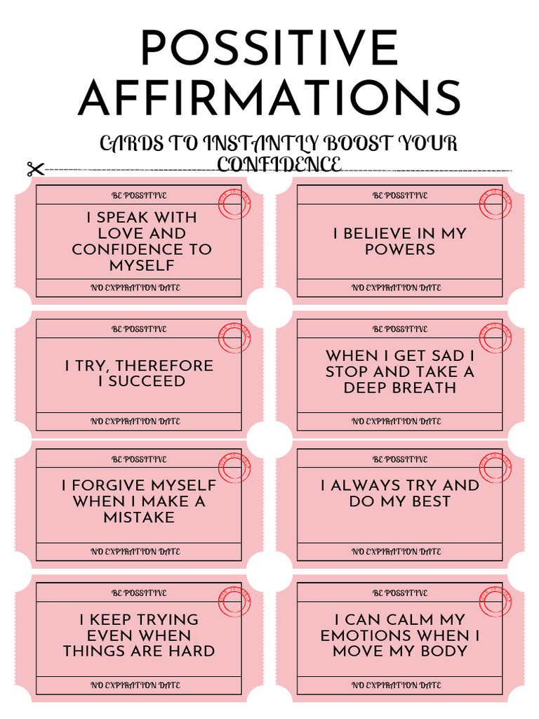 Positive Affirmations for Self-Love | PDF | Psychology | Psychological ...