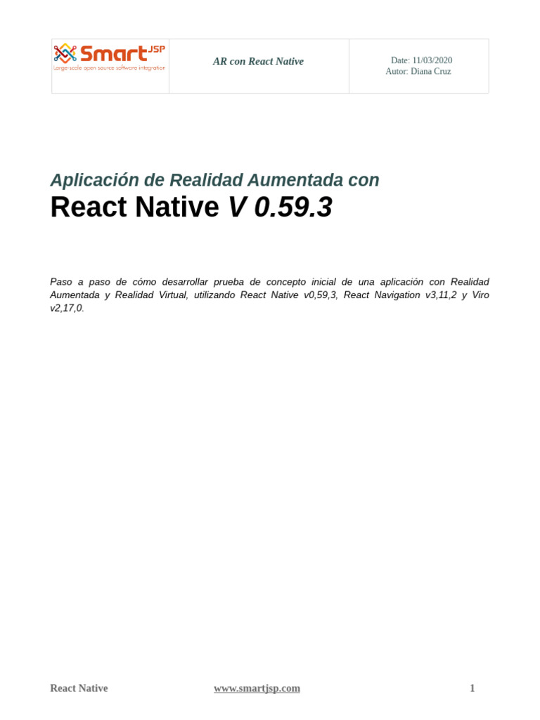 AR y VR con React Native: Guía Completa | PDF | Android (sistema ...