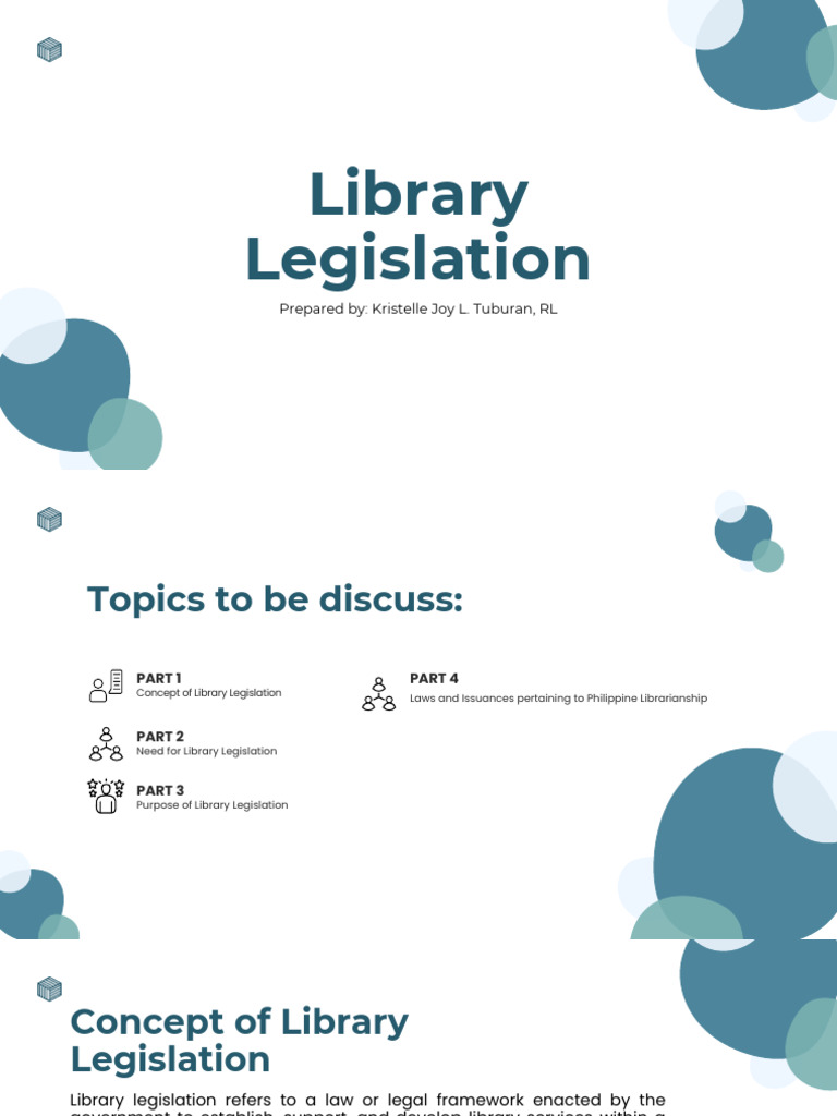 Philippine Library Legislation Overview | PDF | Libraries | Librarian
