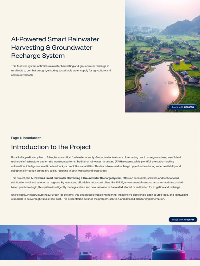 AI-Driven Rainwater Harvesting System | PDF | Groundwater | Water Scarcity