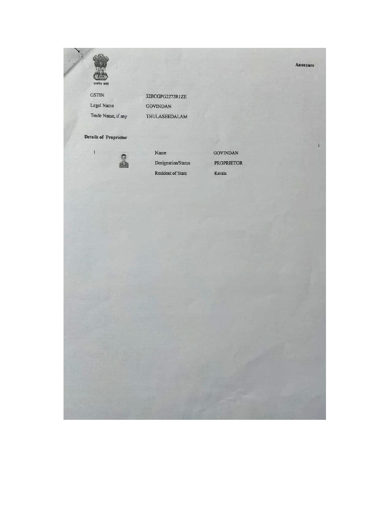 Proprietor Certificate | PDF