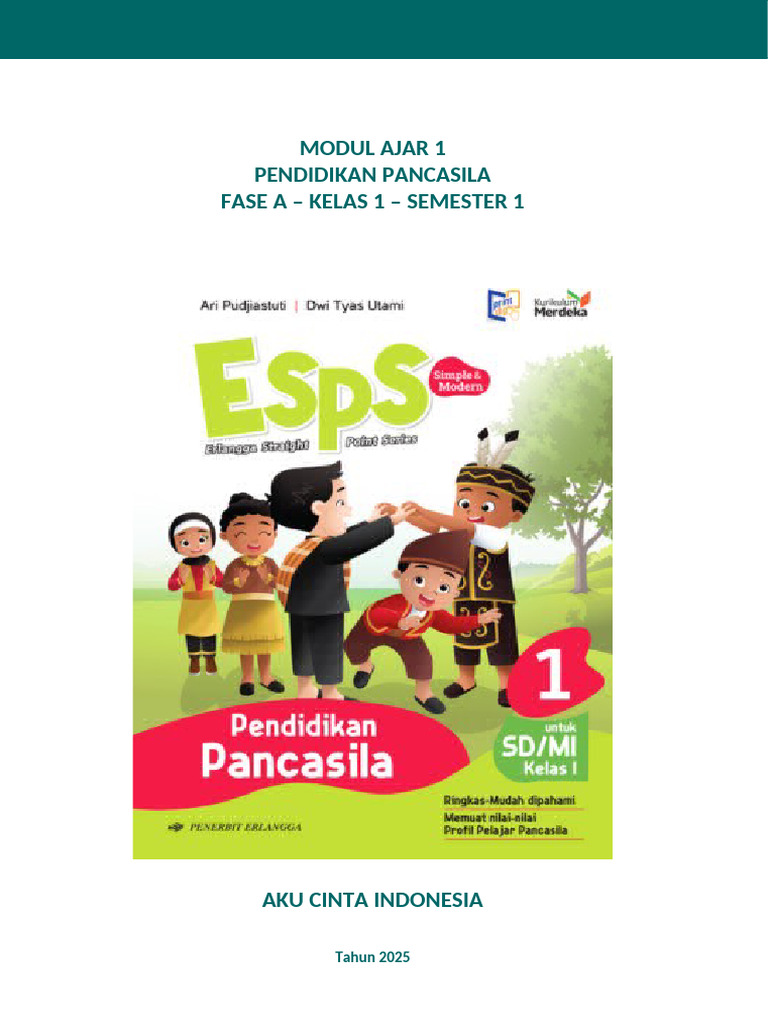 Modul Ajar Pancasila Kelas 1 Semester 1 | PDF