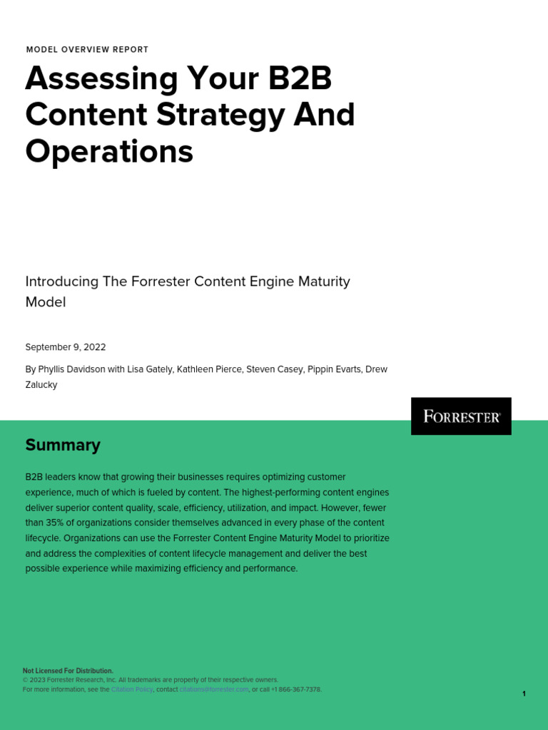 B2B Content Strategy Maturity Model | PDF | Marketing | Marketing Strategy