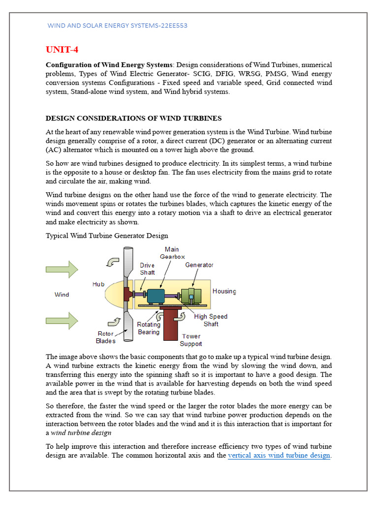 Wind Turbine Design and Configurations | PDF | Wind Turbine | Turbine