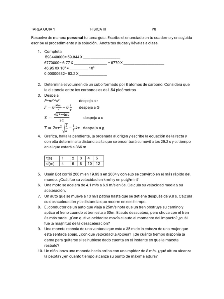 Tarea Guia 1 - Fisica III | PDF
