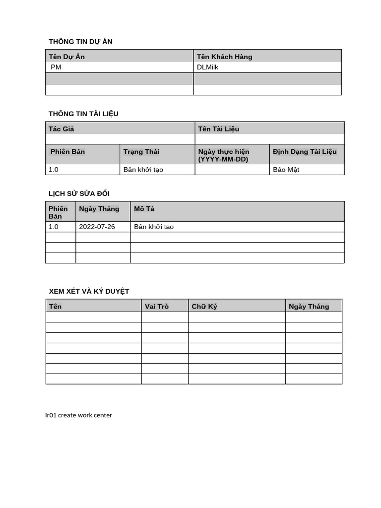 Ir01 Create Work Center | PDF