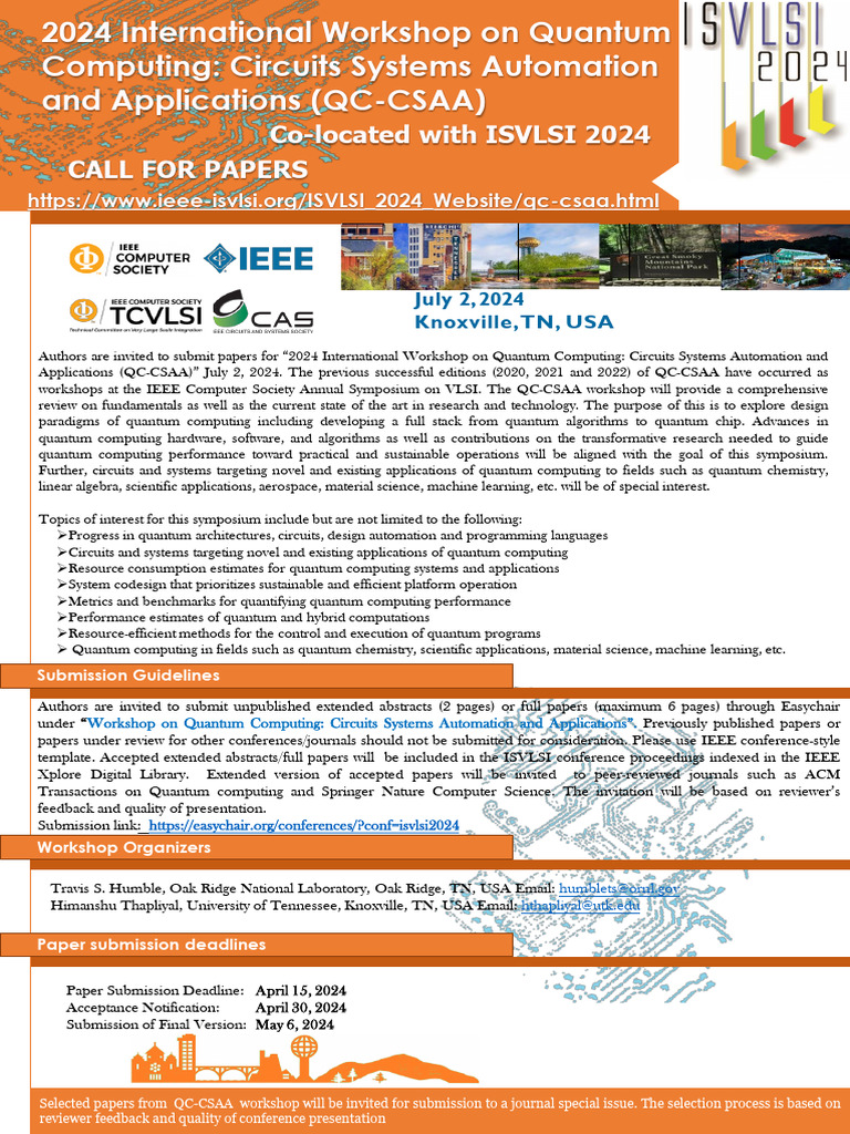 QC-CSAA 2024 Call for Papers | PDF | Computing | Quantum Computing