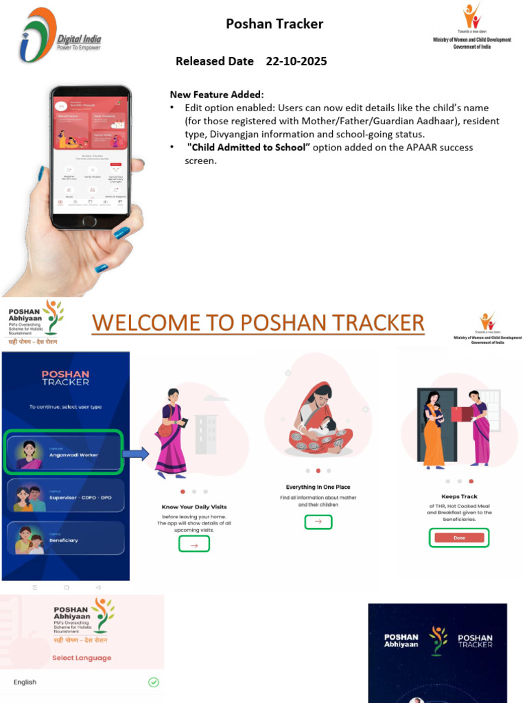 Poshan Tracker App Update Overview | PDF | Pregnancy | Camera