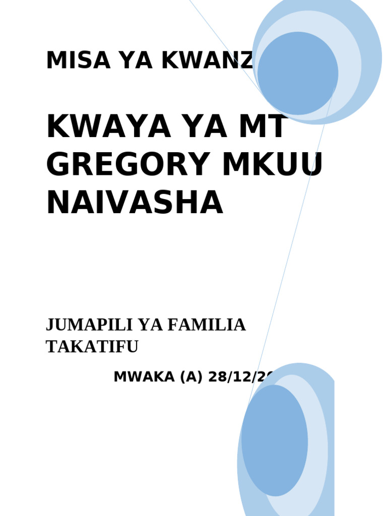 Jumapili Ya Familia Takatifu Mwaka A 28-12-2025 | PDF