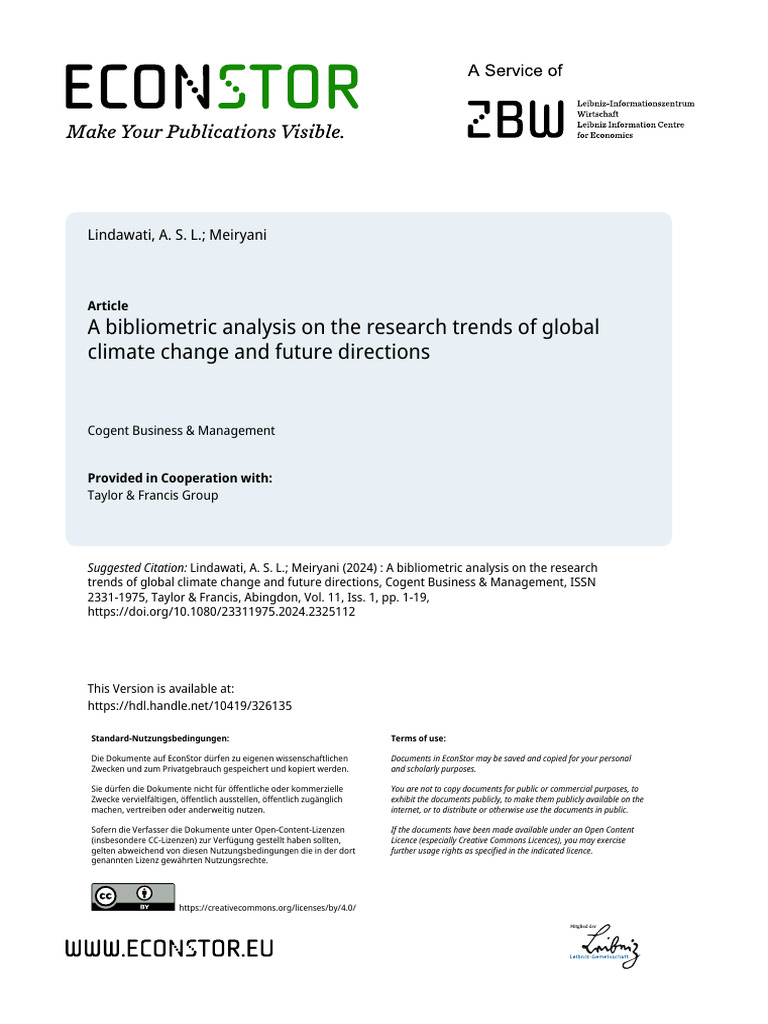 A Bibliometric Analysis On The Research Trends of Global Climate Change ...