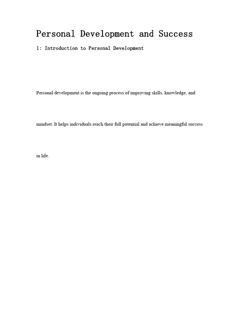 Personal Development and Success | PDF