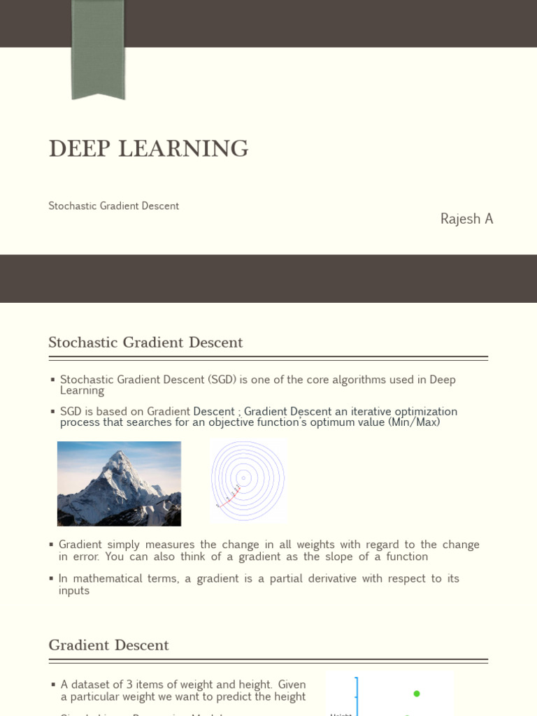 Stochastic Gradient Descent in Deep Learning | PDF | Errors And ...