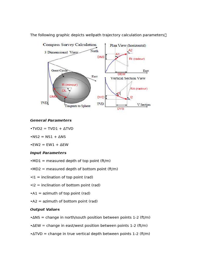 COMPASS最小曲率计算公式 | PDF