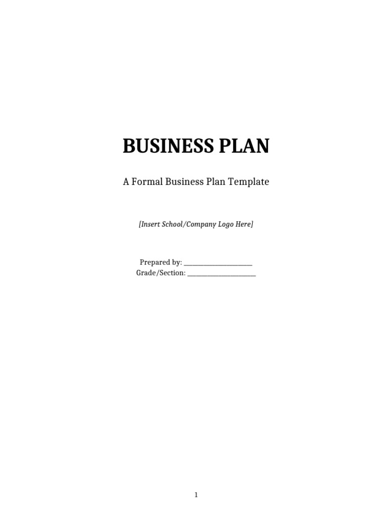 Formal Business Plan Template | PDF