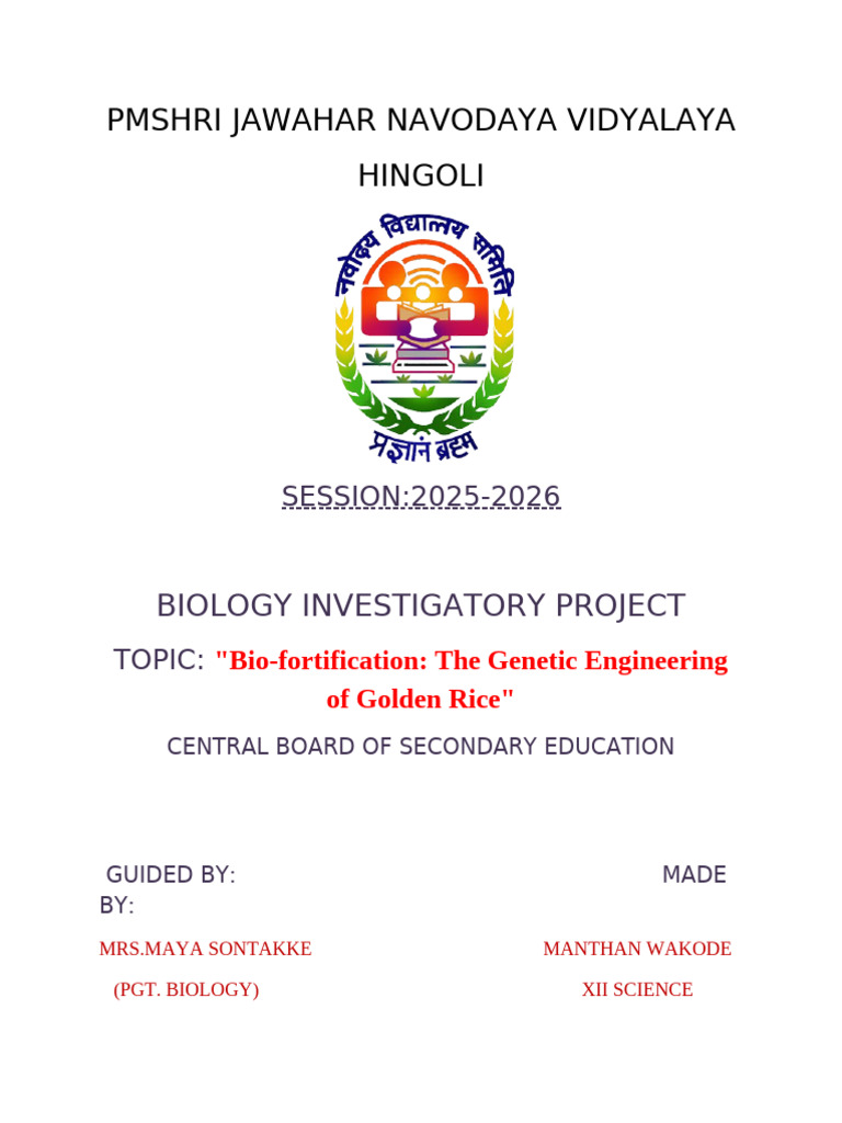 Biology Project File MW New | PDF | Molecular Cloning | Recombinant Dna