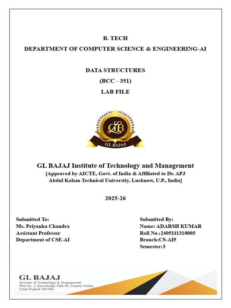 DS Lab File Updated Format ADRASH | PDF | Theoretical Computer Science ...