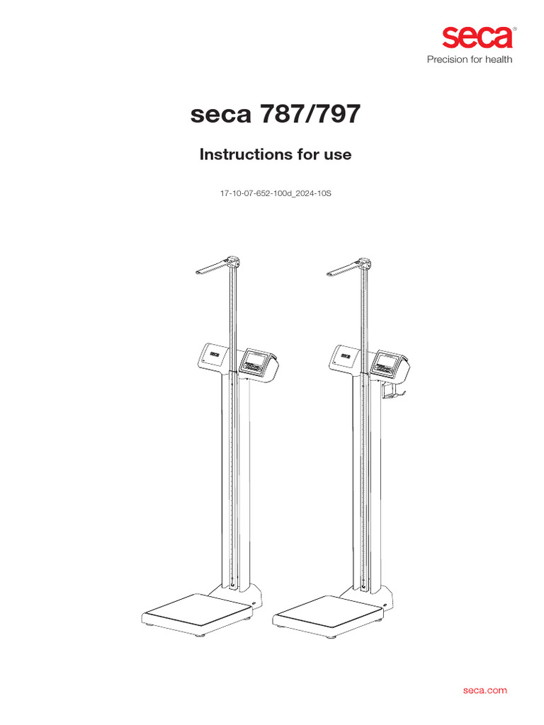 Instruction User Seca787 | PDF | Electrical Connector | Electronic ...
