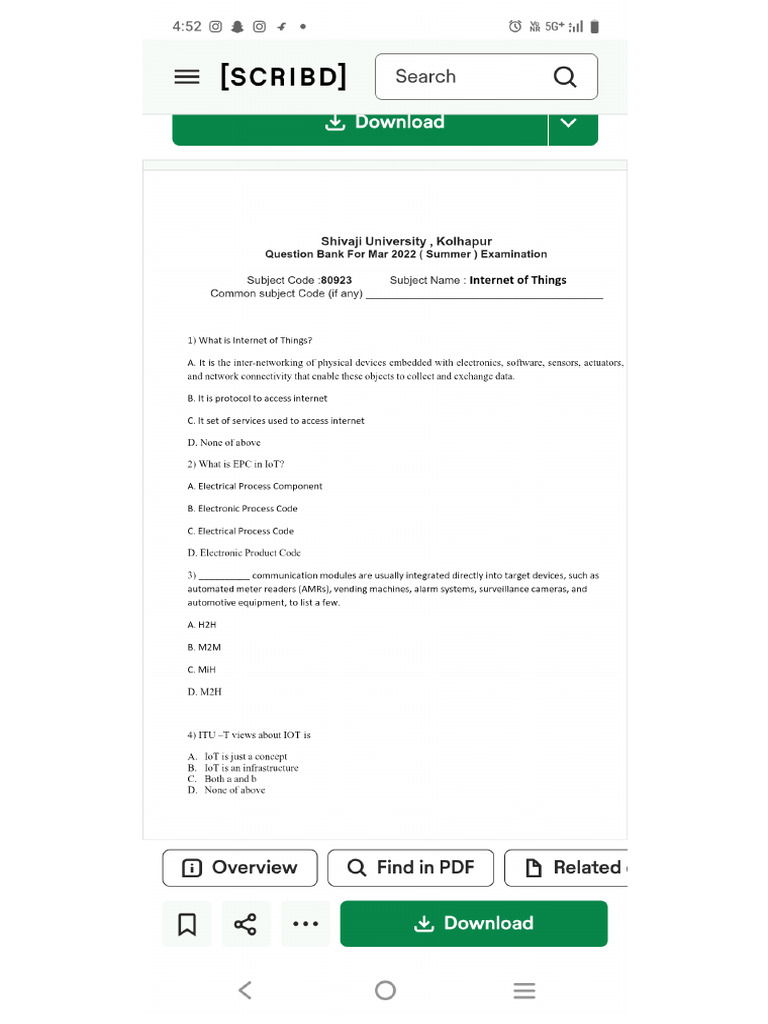 Iot QB | PDF