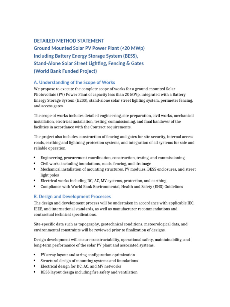 Ground-Mounted Solar PV Project Methodology | PDF | Solar Power ...