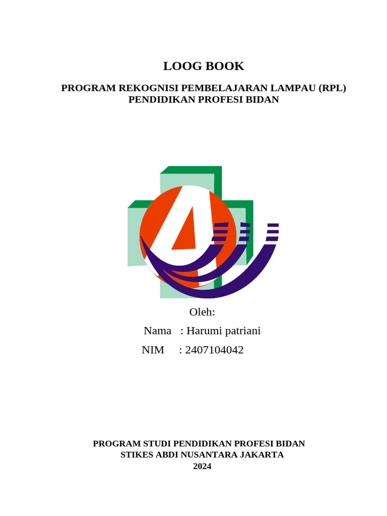 Log Book RPL Pendidikan Bidan 2024 | PDF