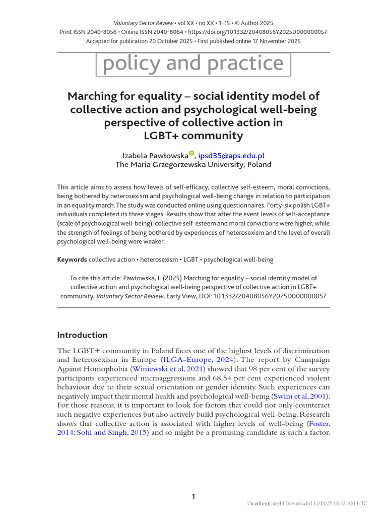 2025 - 【關鍵文獻】Marching for Equality - Social Identity Model of ...