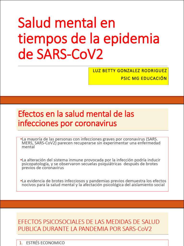 Salud Mental en Tiempos Del SARS CoV2 | PDF | Salud mental | Estrés ...