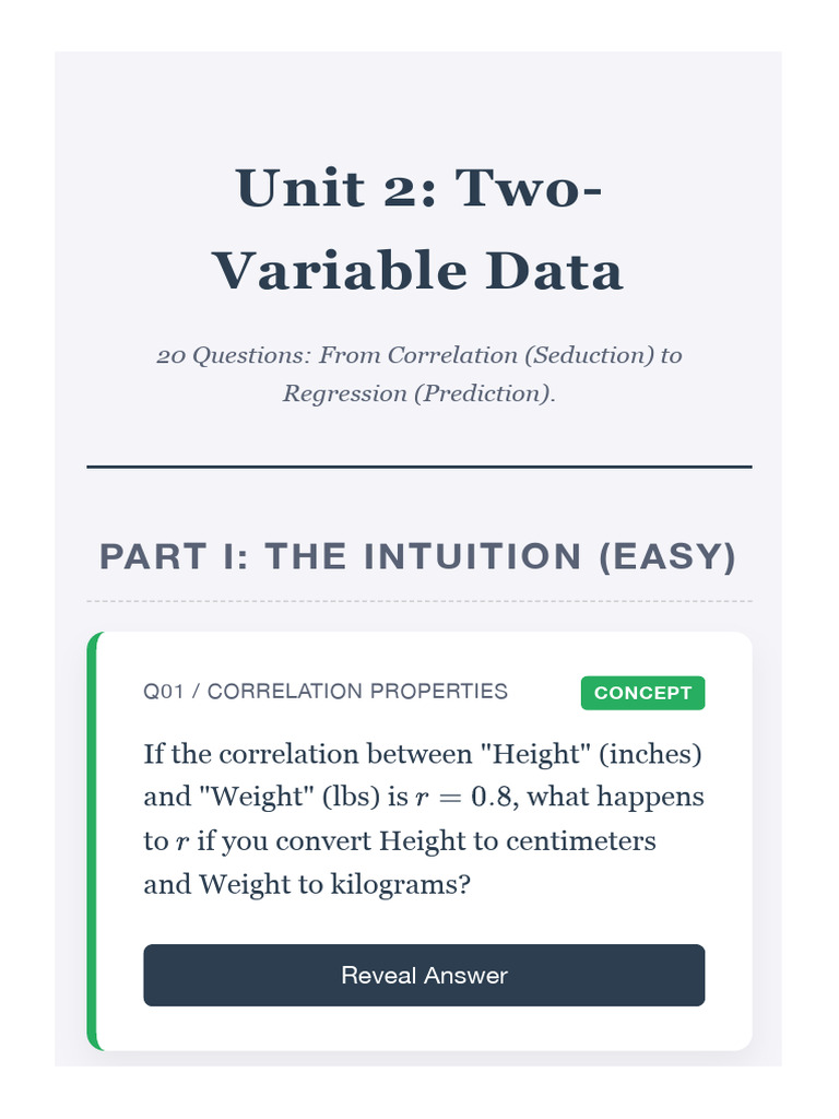 Two-Variable Data: Correlation & Regression | PDF | Errors And ...