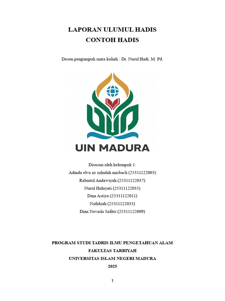 Contoh Hadis dalam Ulumul Hadis | PDF