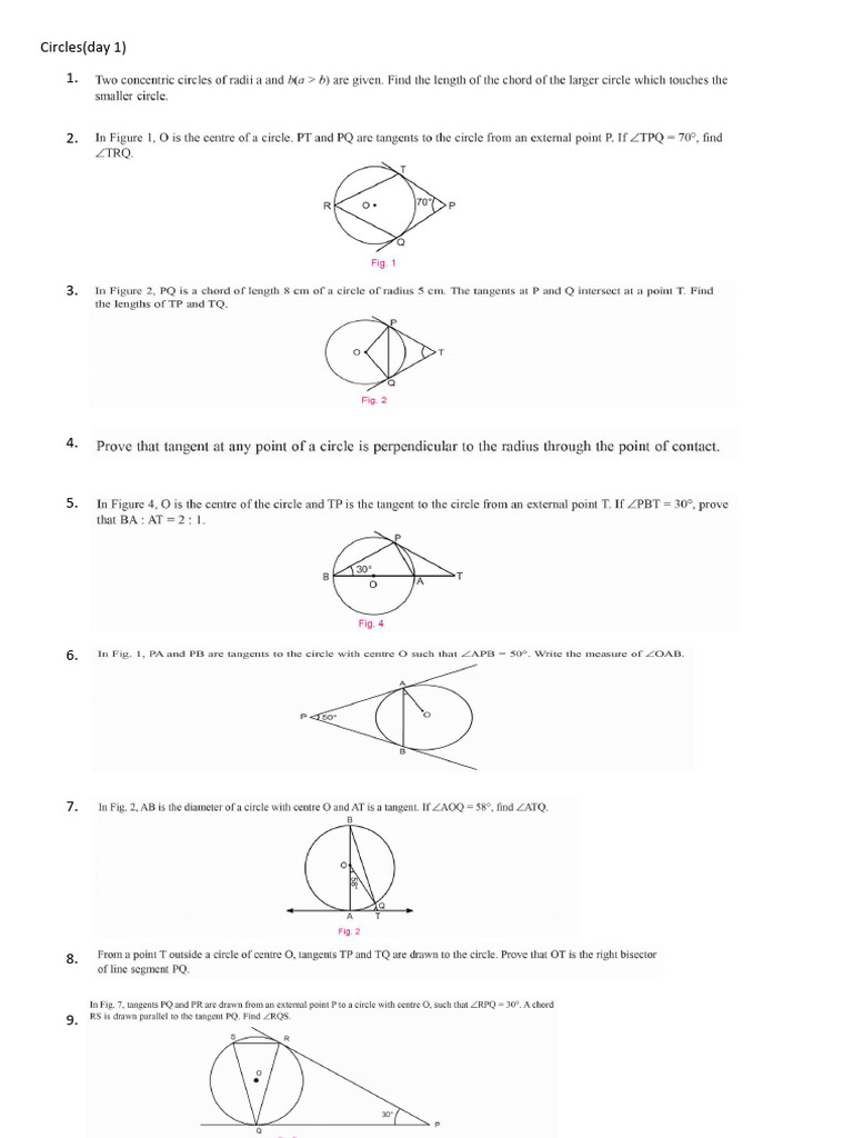 Circles Day 1 Class 10th | PDF