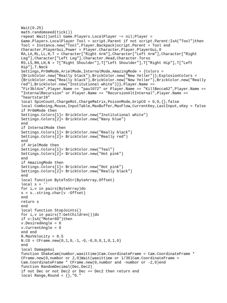 Roblox Tool Script with Custom Effects | PDF