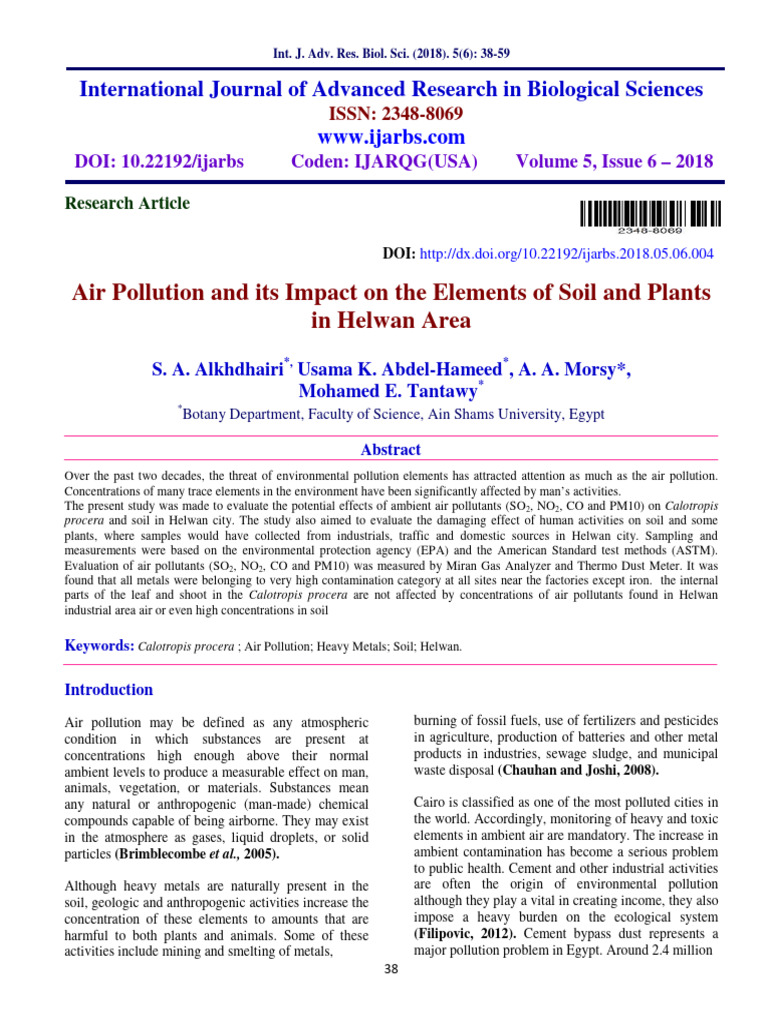 Air Pollution Effects on Soil and Plants | PDF | Particulates | Pollution