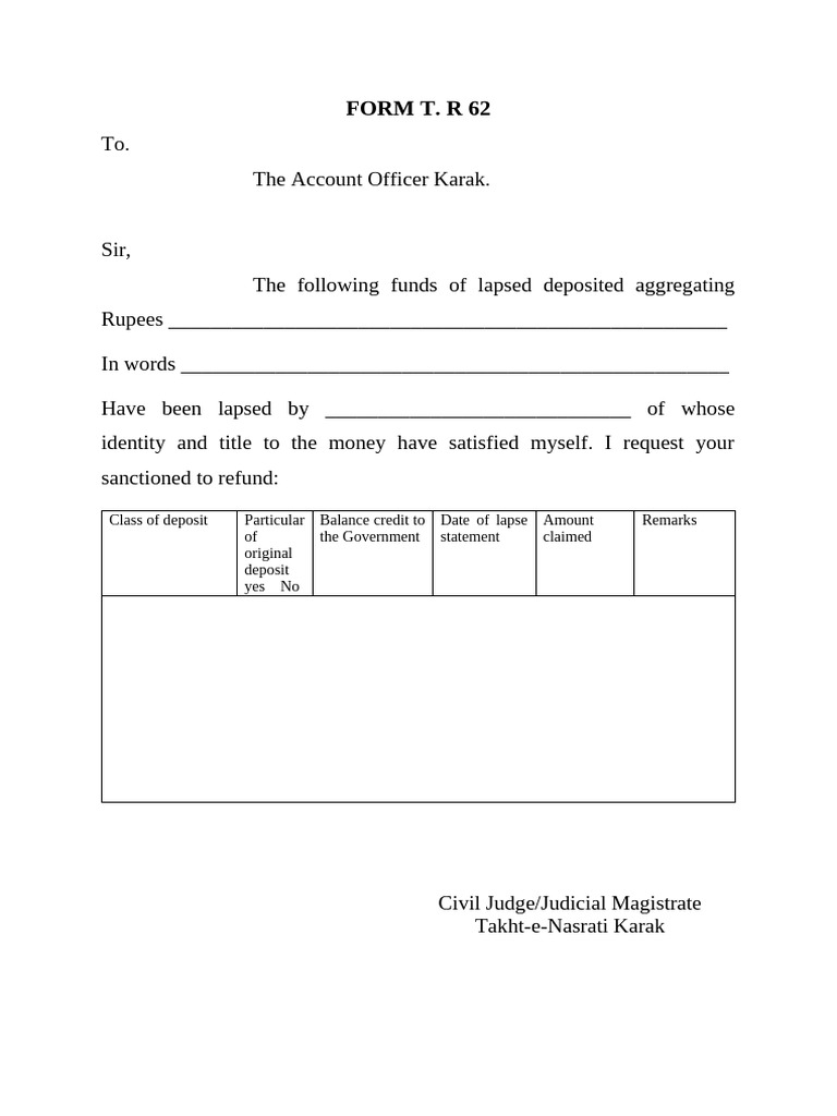 Form T 62 | PDF