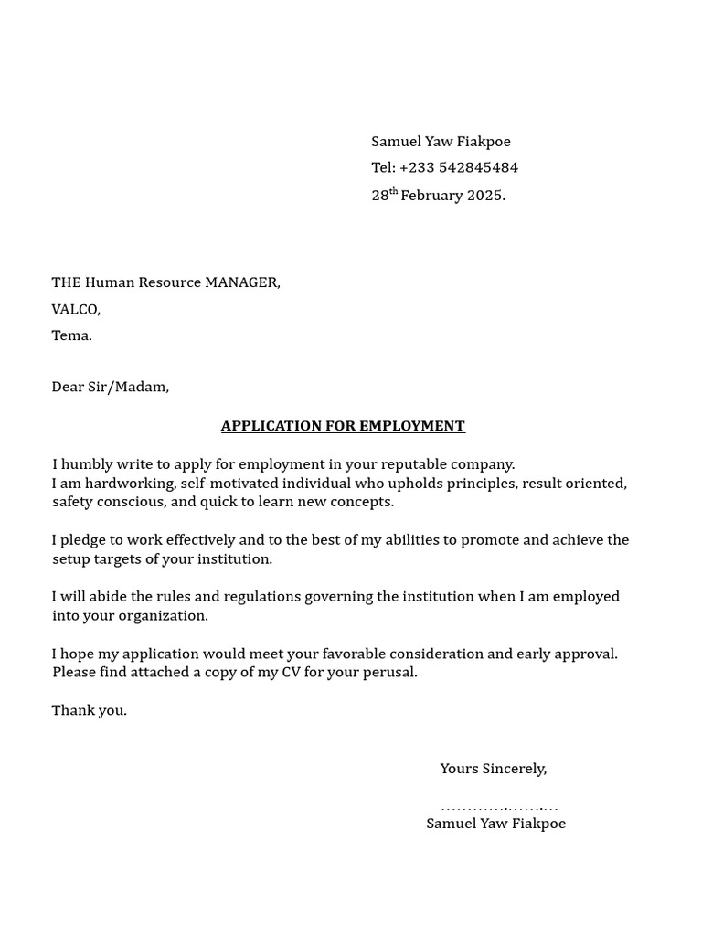 Job Application for Excavator Operator | PDF