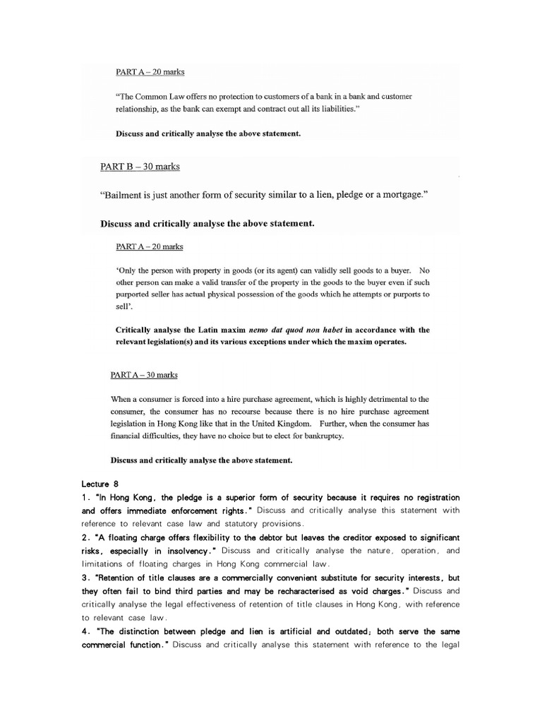 Pledge vs. Floating Charge in Hong Kong | PDF | United Kingdom ...