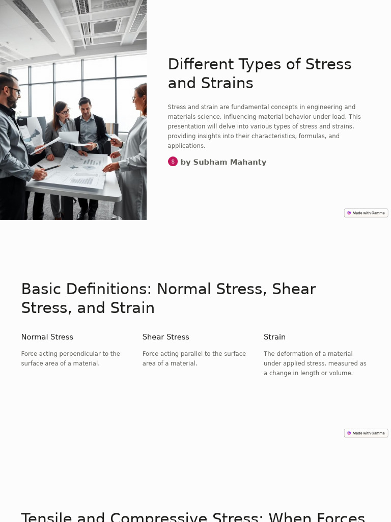 Different Types of Stress and Strains | PDF | Stress (Mechanics ...